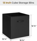StorageWorks Black Storage Cubes, 13-inch Leather Bins with Handle, Cube Organiz... - Image 3