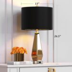Hamucd Set of 2 Mirrored Glass Bedside Table Lamps with 2 USB Ports for Bedrooms... - Image 3