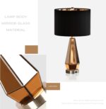 Hamucd Set of 2 Mirrored Glass Bedside Table Lamps with 2 USB Ports for Bedrooms... - Image 5