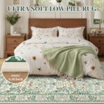 5x7 Area Rugs Living Room Rug - Floral Vintage Morris-Inspired Washable Carpet, ... - Image 5