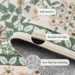 5x7 Area Rugs Living Room Rug - Floral Vintage Morris-Inspired Washable Carpet, ... - Image 6