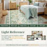 5x7 Area Rugs Living Room Rug - Floral Vintage Morris-Inspired Washable Carpet, ... - Image 9