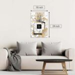 HILL WEST Perfume Bottle Canvas Wall Art - Fashion Picture Elegant Gold Floral P... - Image 3