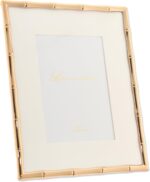 Lawrence Frames Bamboo Design Metal Frame, 8x10, Matted 5x7, Gold - Image 3