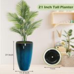 2 Packs 21 inch Tall Planter, Indoor Outdoor Round Planter for Porch, Large Plan... - Image 4