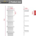Homaterial 5 Tier Wall Shelf Unit, Small White Vertical Floating Shelf-Narrow De... - Image 4