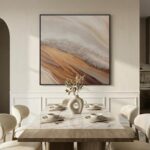 Extra Large Framed Neutral Abstract Wall Art for Living Room, Oversized Square M... - Image 3