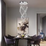Modern Luxury 6-Lights Spiral Raindrop Crystal Chandeliers for Dining Room, K9 C... - Image 3