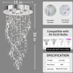 Modern Luxury 6-Lights Spiral Raindrop Crystal Chandeliers for Dining Room, K9 C... - Image 6