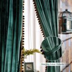 Melodieux Luxury Pom Poms Velvet Curtains for Bedroom Living Room, Vintage Room ... - Image 4