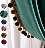 Melodieux Luxury Pom Poms Velvet Curtains for Bedroom Living Room, Vintage Room ... - Image 5