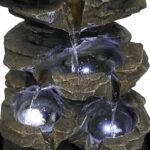 15.7” High Rock Falls Tabletop Water Fountain with LED Lights - Indoor 5-Tier Ca... - Image 5