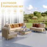 Grand patio 7-Piece Wicker Patio Furniture Set, Boho Outdoor Conversation Set Se... - Image 3