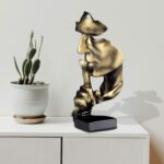 aboxoo Thinker Statue, Silence is Gold Abstract Art Figurine,Modern Home Resin S... - Image 5