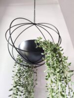 RISEON Boho Black Metal Plant Hanger,Metal Geometric Hanging Planter, Modern Pla... - Image 5
