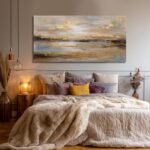 NBAODAN Abstract Wall Art for Living Room Gold and Orange Wall Decor for Living ... - Image 4