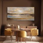 NBAODAN Abstract Wall Art for Living Room Gold and Orange Wall Decor for Living ... - Image 7
