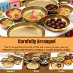 Cluster of 9 Round Serving Bowls, on an Elegant 22-Inch Gold Tray Perfect for Sn... - Image 4