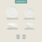 Gibson Home Oslo Dinnerware Set for 4, 16-Piece White Porcelain Plates and Bowls... - Image 3