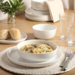 Gibson Home Oslo Dinnerware Set for 4, 16-Piece White Porcelain Plates and Bowls... - Image 4