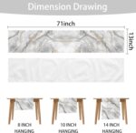 Marble Table Runner 13x71 Inch Gold Grey Table Dresser Runners Modern Table Deco... - Image 6