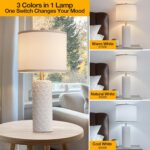 27 Inch Tall Farmhouse Table Lamp Set of 2, Large Ceramic Bedside Lamps for Bedr... - Image 3
