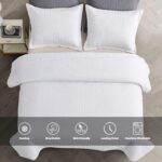 Maple&Stone White Quilt Set Queen Size, Lightweight Bedspread Ultrasonic Chevron... - Image 3