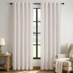 MIULEE Thick Linen Curtains 72 Inches Length 2 Panels Nautral Light Filtering fo... - Image 3