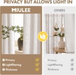 MIULEE Thick Linen Curtains 72 Inches Length 2 Panels Nautral Light Filtering fo... - Image 4
