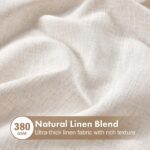 MIULEE Thick Linen Curtains 72 Inches Length 2 Panels Nautral Light Filtering fo... - Image 5