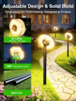 KOOPER 3X Larger & Taller Solar Pathway Lights Outdoor, 6 Pack Metal Solar Power... - Image 4