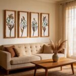 3D Wooden Framed Floral Wall Art 16 inch Ready-to-Hang Set Stylish Painting for ... - Image 4