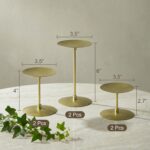 Elsjoy Set of 6 Gold Pillar Candle Holders, Metal Pillar Candle Stand Modern Can... - Image 3