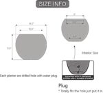 14.5"Dia Large Gray Round Plastic Planter with Drainage Hole & Plug, Textured Li... - Image 4