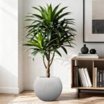 14.5"Dia Large Gray Round Plastic Planter with Drainage Hole & Plug, Textured Li... - Image 6