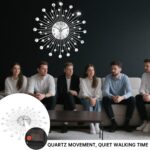 Large Wall Clock for Living Room Decor Non-Ticking Quiet Metal Quartz Clocks Mod... - Image 3