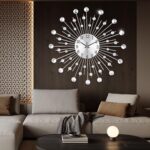 Large Wall Clock for Living Room Decor Non-Ticking Quiet Metal Quartz Clocks Mod... - Image 6