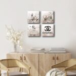 Meetdeceny Beige Canvas Prints Artwork Fashion Bedroom Wall Decor Girls Handbag ... - Image 6