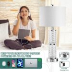 3-Way Touch Control Crystal Table Lamps Set of 2, Silver Modern Bedside Lamp wit... - Image 5