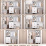 Besiost Closet System with Drawer - 8FT Wood Closet Organizer System with 3 Hang... - Image 6
