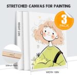 ESRICH Stretched Canvas for Painting 18x24 Inch, 3Pack Large Canvas for Painting... - Image 3