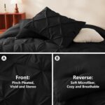 HIMEET Queen Comforter Set 7 Pieces Bed in A Bag Black Luxury Soft Queen Size Be... - Image 4