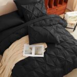 HIMEET Queen Comforter Set 7 Pieces Bed in A Bag Black Luxury Soft Queen Size Be... - Image 5
