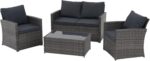 JOIVI 4 Piece Outdoor Patio Furniture Set, All-Weather Wicker Patio Conversation... - Image 7