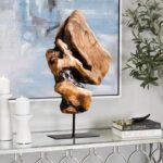 WELLAND Irregular Cedar Wood Sculpture 8.75" W x 1.75" D x 17.75" H Natural Edge... - Image 3