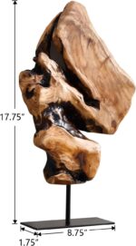 WELLAND Irregular Cedar Wood Sculpture 8.75" W x 1.75" D x 17.75" H Natural Edge... - Image 7