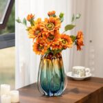 Hand Blown Glass Flower vases, Unique Glass vases, Wide Mouth vases, Small Moder... - Image 6