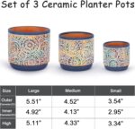 DeeCoo 3 Piece Ceramic Plant pots Indoor Pots Set with Drainage Holes, 5.7/4.7/3... - Image 3