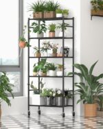 Sakugi Storage Shelves Organizer - 5 Tier Metal Shelf Organizer with Metal Wheel... - Image 3