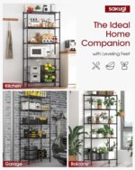 Sakugi Storage Shelves Organizer - 5 Tier Metal Shelf Organizer with Metal Wheel... - Image 4